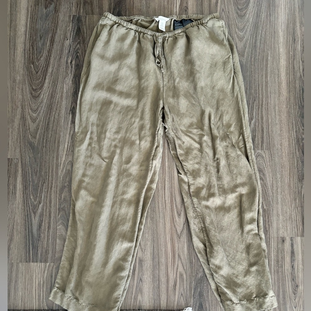 Olive Green Linen Pants